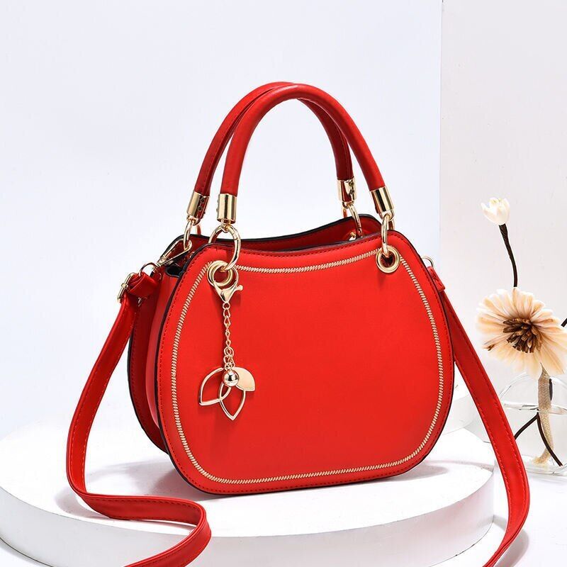 Leather Saddle Bag White Handbags Women Shoulder Messenger Bag Tote