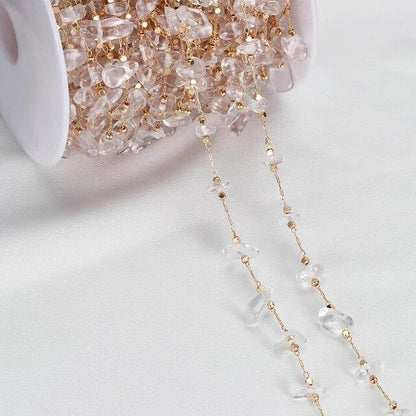 Irregular Glass Stone Beads Chains Necklace Bracelet For DIY Jewelry Making 1m