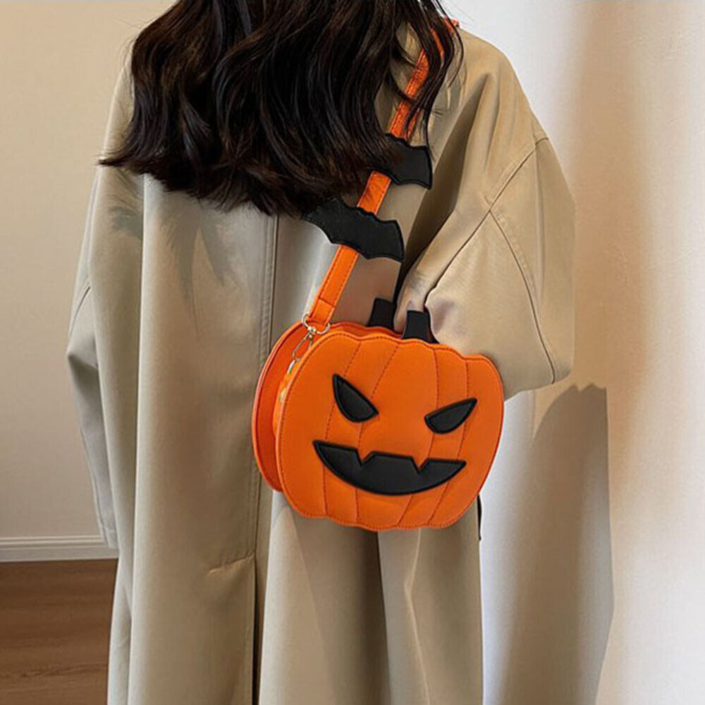 Halloween Bag PU Leather Pumpkin Purse Crossbody Bag Satchel Bag Shoulder Bag