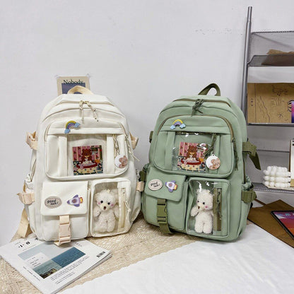 Vintage Women Patchwork Backpack Leisure School Student Large Handbag 40*30*10CM