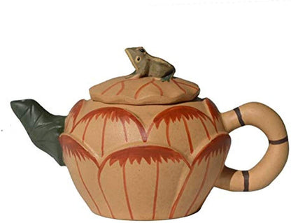 Zisha Teapot 220ml Chinese Yixing Clay Frog Lotus Pot Gongfu Tea Set