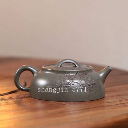 Chinese Tea Pot Handmade Carved Real Yixing Zisha Old Duan Clay Master Pot 190ml