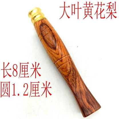 Natural Dalbergia Cigarette Holder Reusable Metal Filter 8x1.2cm Wood Mouthpiece