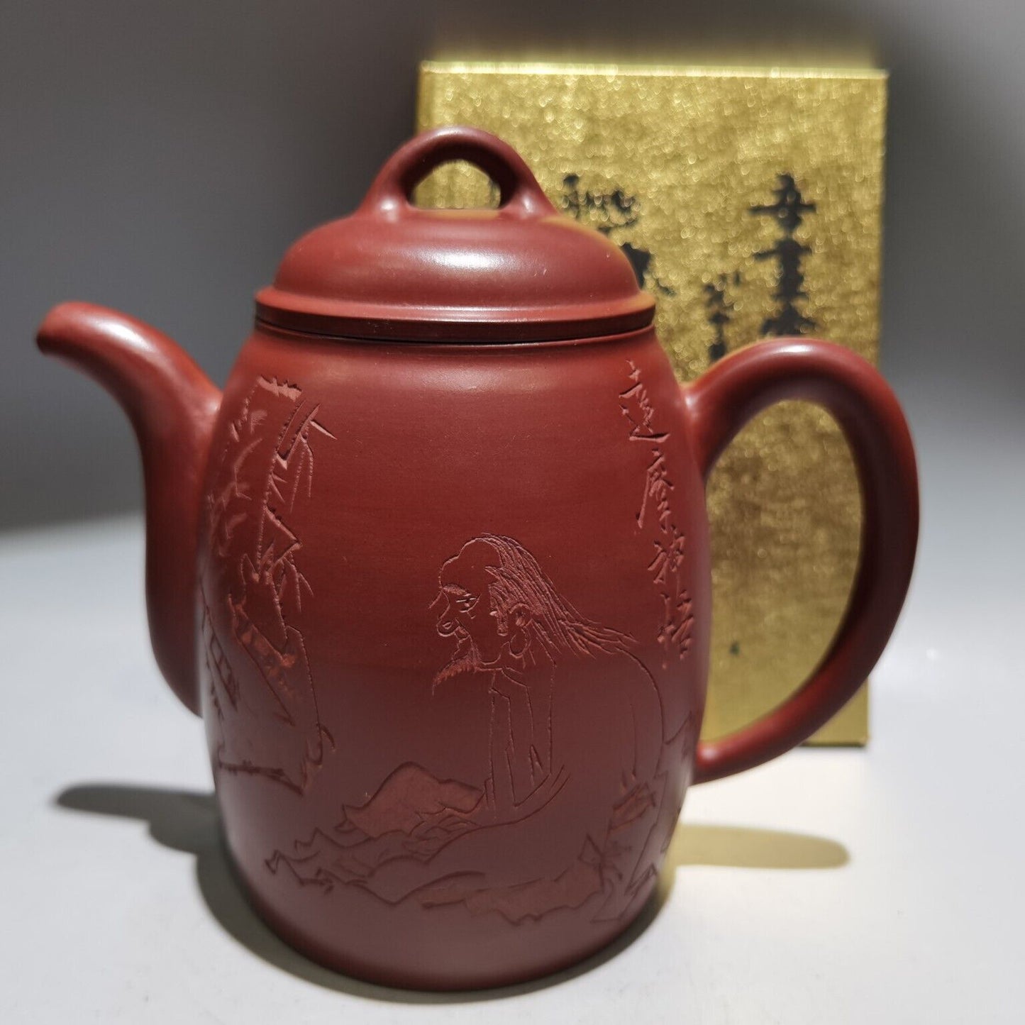 Chinese Yixing Purple Clay Teapot Zisha Ceramic Figure Story Teaware Collection