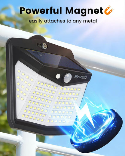 128LED Magnetic Solar Lights Outdoor, Bright Motion Sensor Outdoor Lights with S