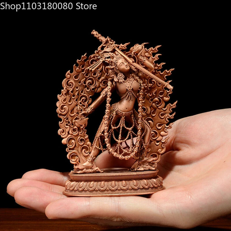 Exquisite Red Copper Carving Vajrayogini Buddha Statue Tibet Buddhism Statue