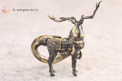 Rare collection bronze art dragon horse Figure statue netsuke table decor