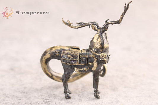 Rare collection bronze art dragon horse Figure statue netsuke table decor
