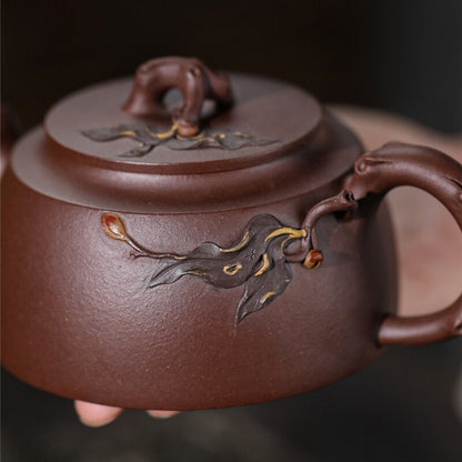 Authentic Yixing Zisha Tea Pot Full Handmade Old Purple Clay Master Pot 210ml