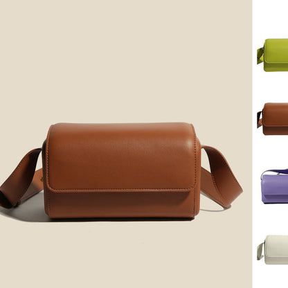 Small Flap Real Leather Camera Box Handbag Clutch Crossbody Purse Shoulder bag