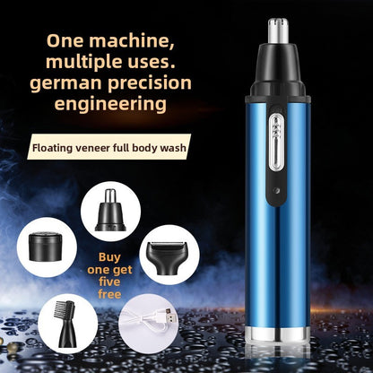 Four in one men's nose hair trimmer, lightweight ear hair shaving device