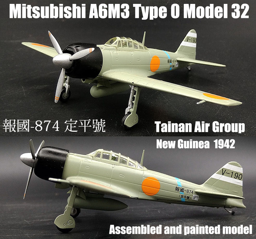 Japan A6M3 Type Zero Model 32 Tainan air group 1942 1/72 diecast plane DD model