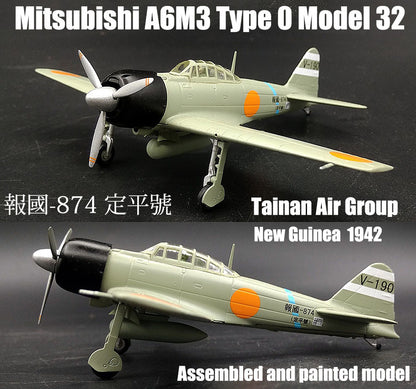Japan A6M3 Type Zero Model 32 Tainan air group 1942 1/72 diecast plane DD model