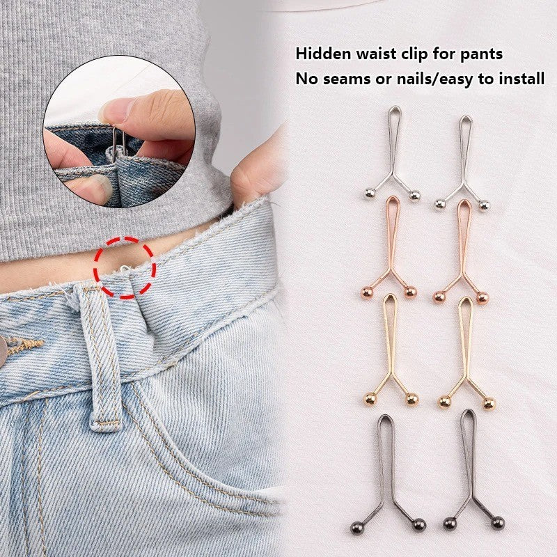 8x Jeans Skirts Detachable Buckle Adjustable Sleeve Clip Pants Waist Tightening