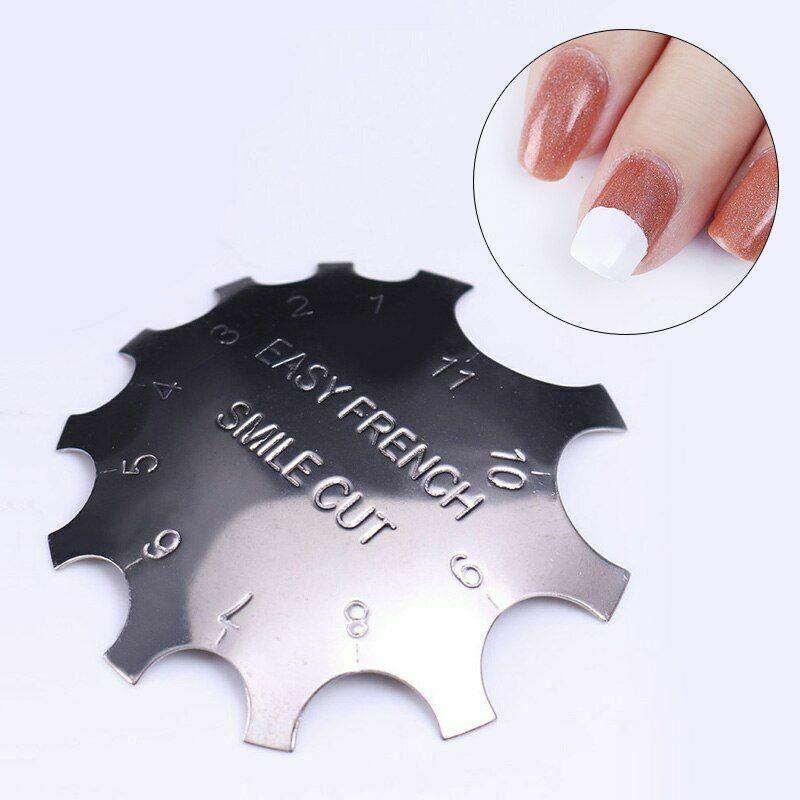 Nail Cutter Plate Stainless Steel Reusable French Style V-Shape Manicure Toolkit