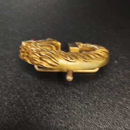 Ethnic Style Pure Copper Belt Buckle 4mm Exquisite Carved Dragon Head Buckle