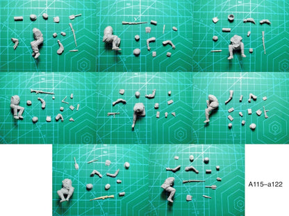 1:35 resin figure model German soldiers 8 man Unassembled unpainted