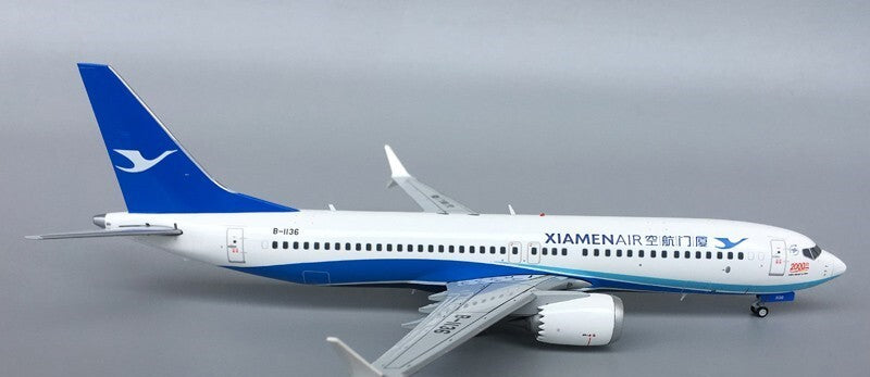 JC WINGS XIAMEN AIR for BOEING B737 MAX8 B-1136 2000th 1/200 diecast plane model