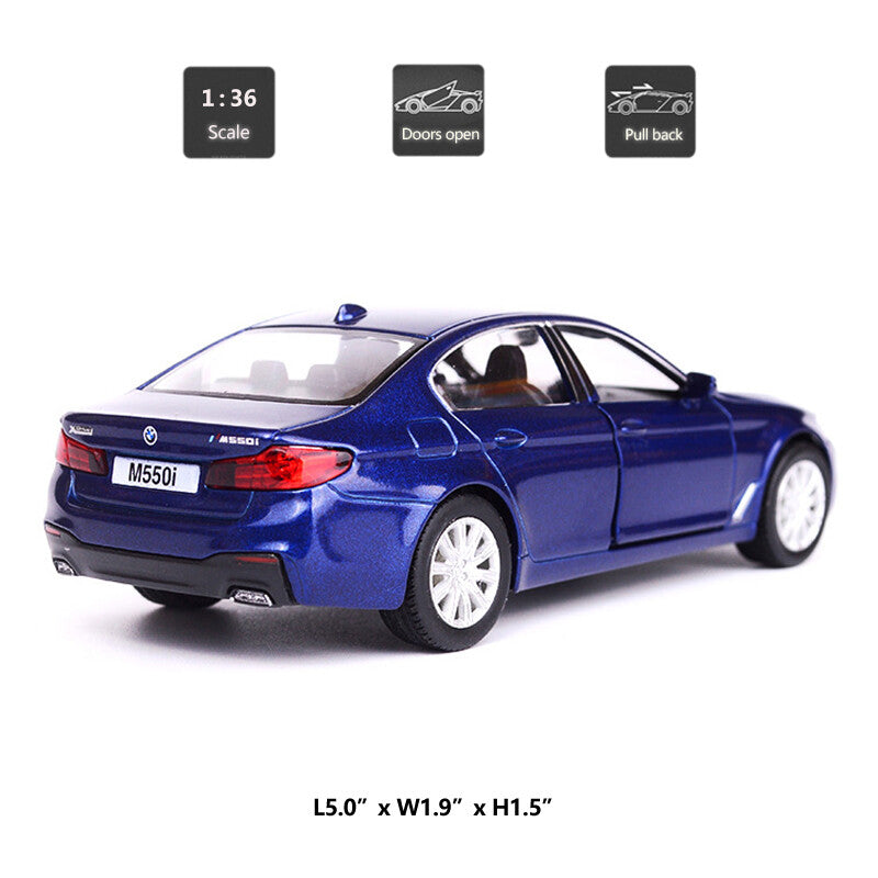 1/36 BMW M550i Model Car Diecast Toy Vehicle Toys for Boys Kids Gifts Blue