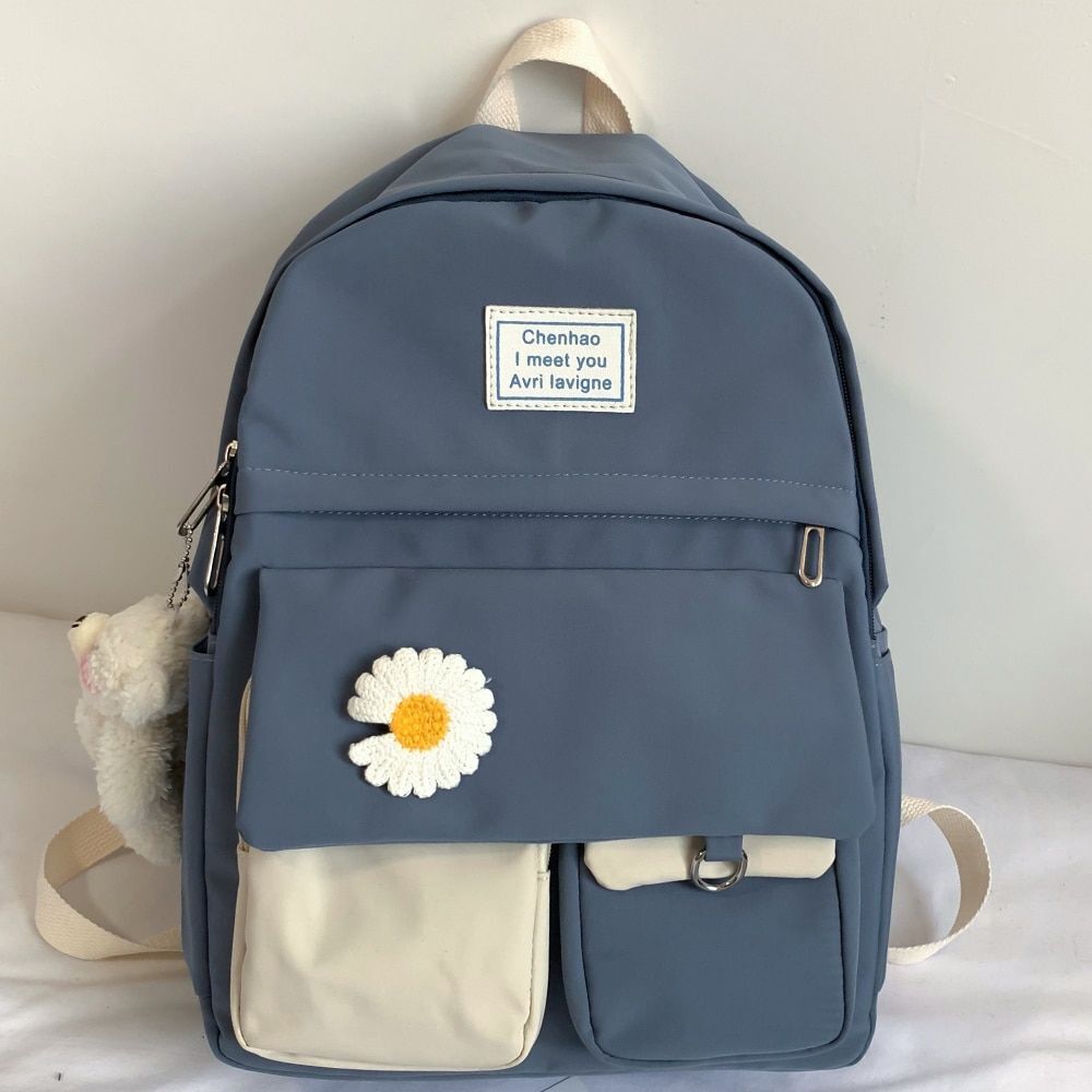 College Student Backpack Flower School Bags Book Backpack Nylon Bags 29*14*43 CM