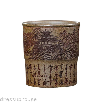 160ml Yixing purple clay Landscape Wood-fired Tea-tasting Smelling Master Cup