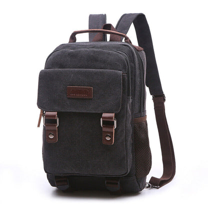 Convertible Canvas Small Mini Backpack Rucksack Chest Pack Sling Bag Travel
