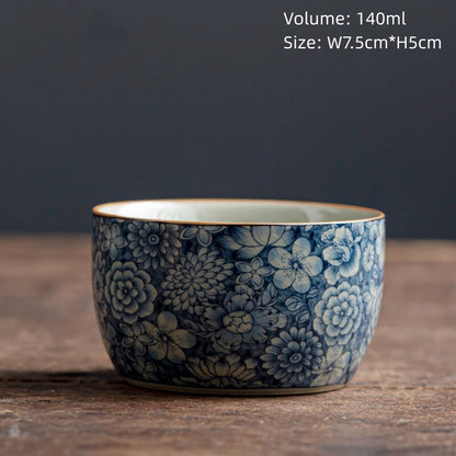 One Cup Blue-and-white Porcelain Tea Cup Antique Style Dehua Master Cup Of Tea