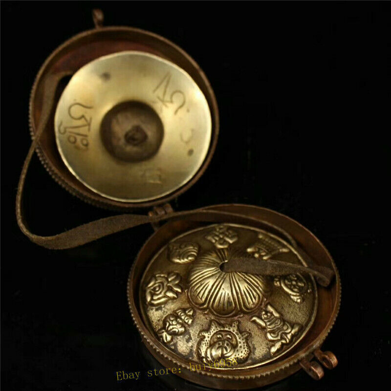 3.54" Collection Tibet Pure Copper Handmade Copper Meditation Cymbal Bell A Pair