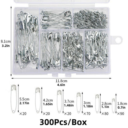 Lots Steel Safety Pins Assorted 6 Size Heavy Duty Nickel Plated Clothes Pins
