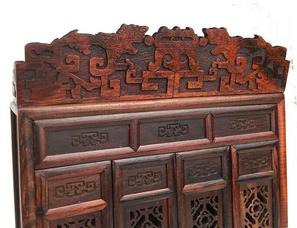 New Buddha Altar Butsudan God Zen Portable Praying Decor Rosewood Carved Shrine