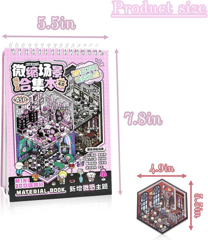 20 Sets DIY 3D Sticker Scene Book,3D House Stickers,Stickers Therapy, Make Your