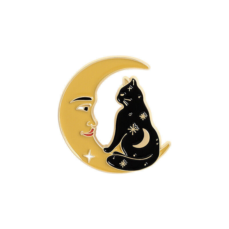 Pin Brooches Backpack Badges Meow Cat Hard enamel lapel Hat Gift Bag Goth Jeans