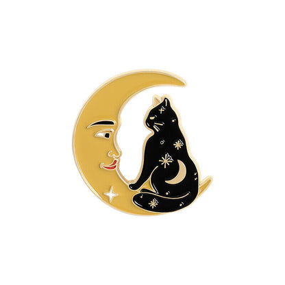 Pin Brooches Backpack Badges Meow Cat Hard enamel lapel Hat Gift Bag Goth Jeans