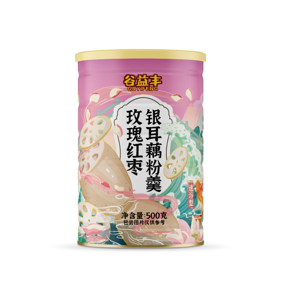 500g Rose, Red Date, and Silver Fungus Lotus Root Starch Mix 玫瑰红枣银耳藕粉羹