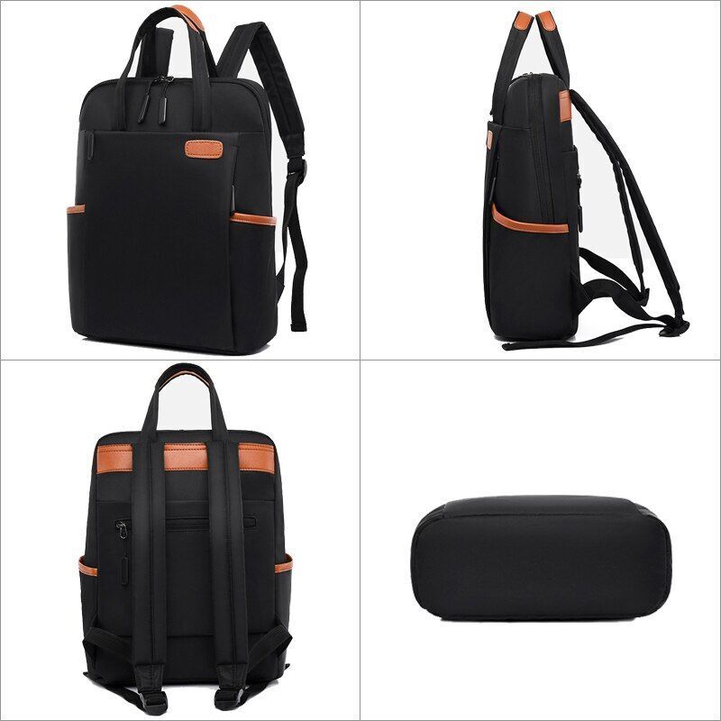 Laptop Backpack Teenagers Waterproof Travel Bags Student Black 37*29*12CM Oxford