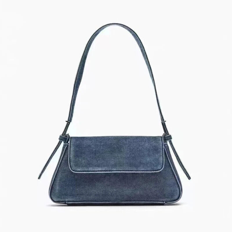 Women's Shoulder Bag Ladies Underarm Bag Denim Blue Armpit Bag Evening Clutches