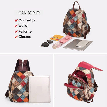 Backpacks Genuine Leather School Bag Large Capacity Knapsack Traveling Polyester