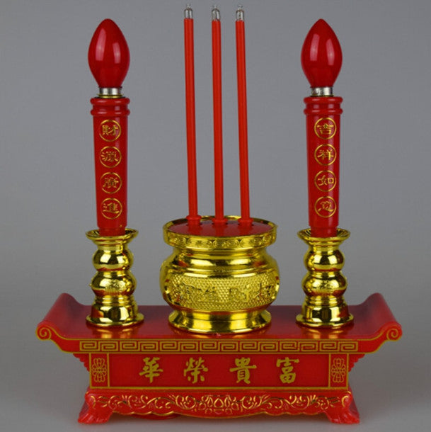 23cm Chinese LED Candle Lamp Buddhist Indoor Decorations Candle Light Decorate