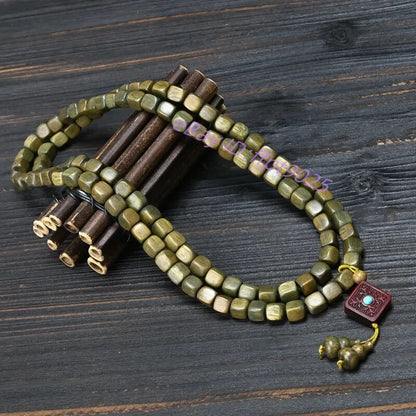 108pcs Natural Grade A Square Beads Men Woman Lucky Multiple Circles Bracelet