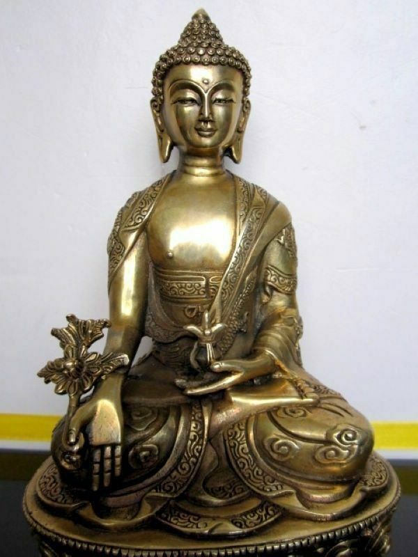 Chinese Tibetan Buddhist Medicine buddha brass statue