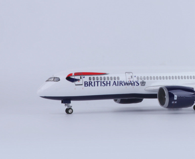 1:130 43CM BRITISH AIRWAYS BOEING 787 Airplane Landing Gear Resin Aircraft Model
