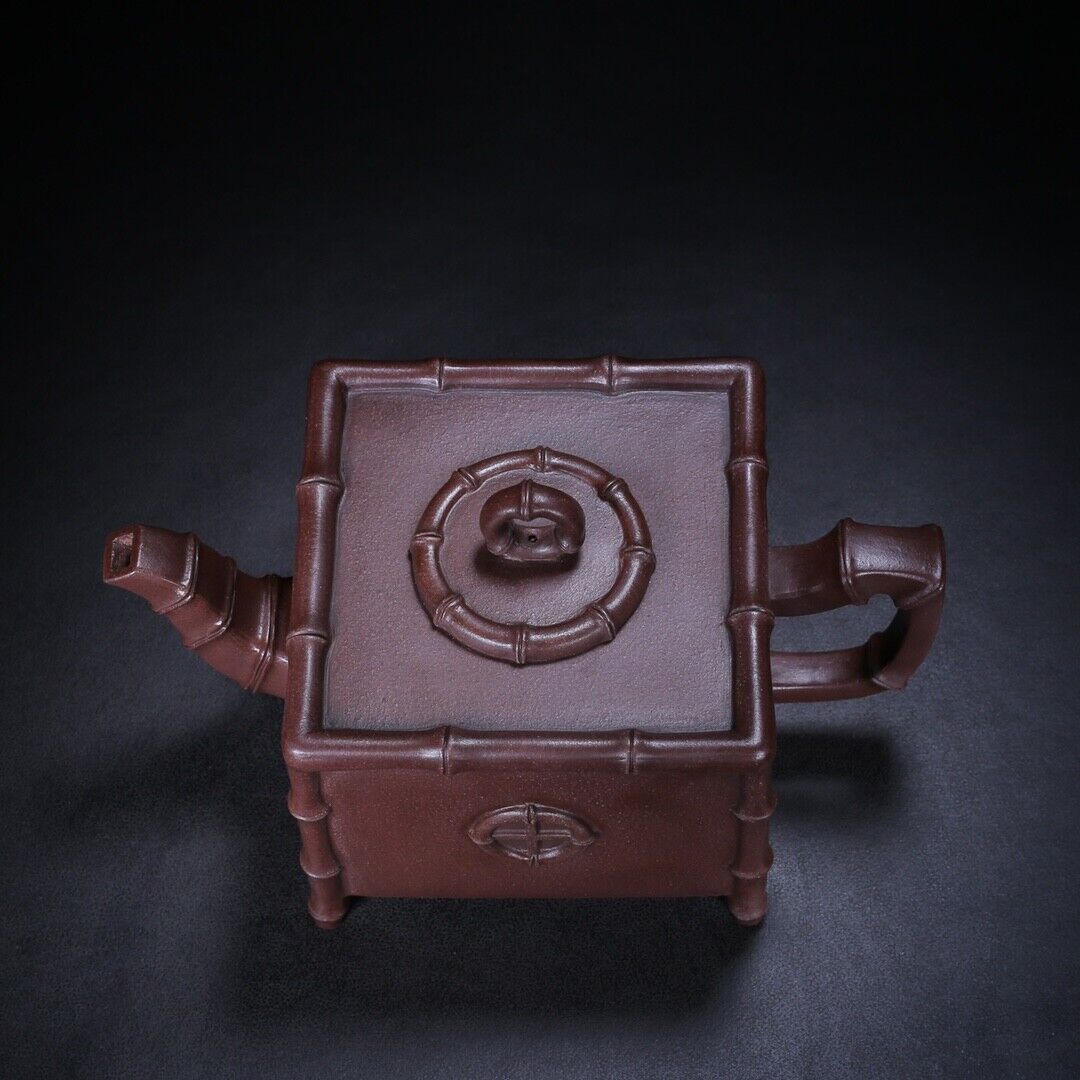 Chinese Yixing Zisha Clay Handmade Exquisite Teapot （四方竹韵 底款：陈荫千）