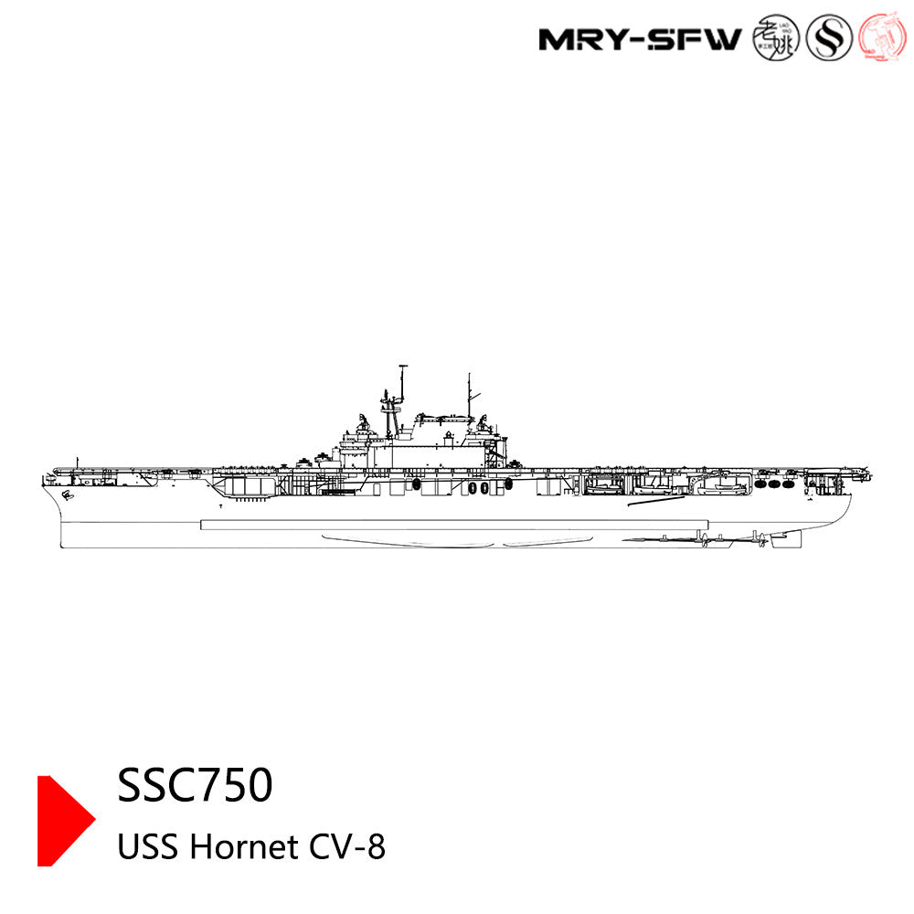 SSMODEL 1/700 Military Model Kit USS Hornet CV-8 Aircraft Carrier Full Hull