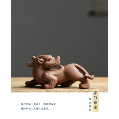 Pixiu Purple Sands Tea Pet 12cm 4.7in Kung Fu Tea Set Accessories Tea Ceremony