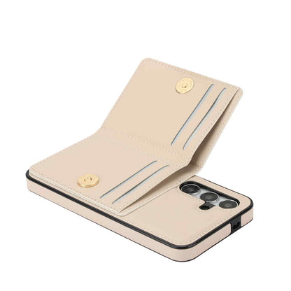 Wallet Case for Samsung Galaxy S24 FE with Card Holder & 360° Rotation Ring