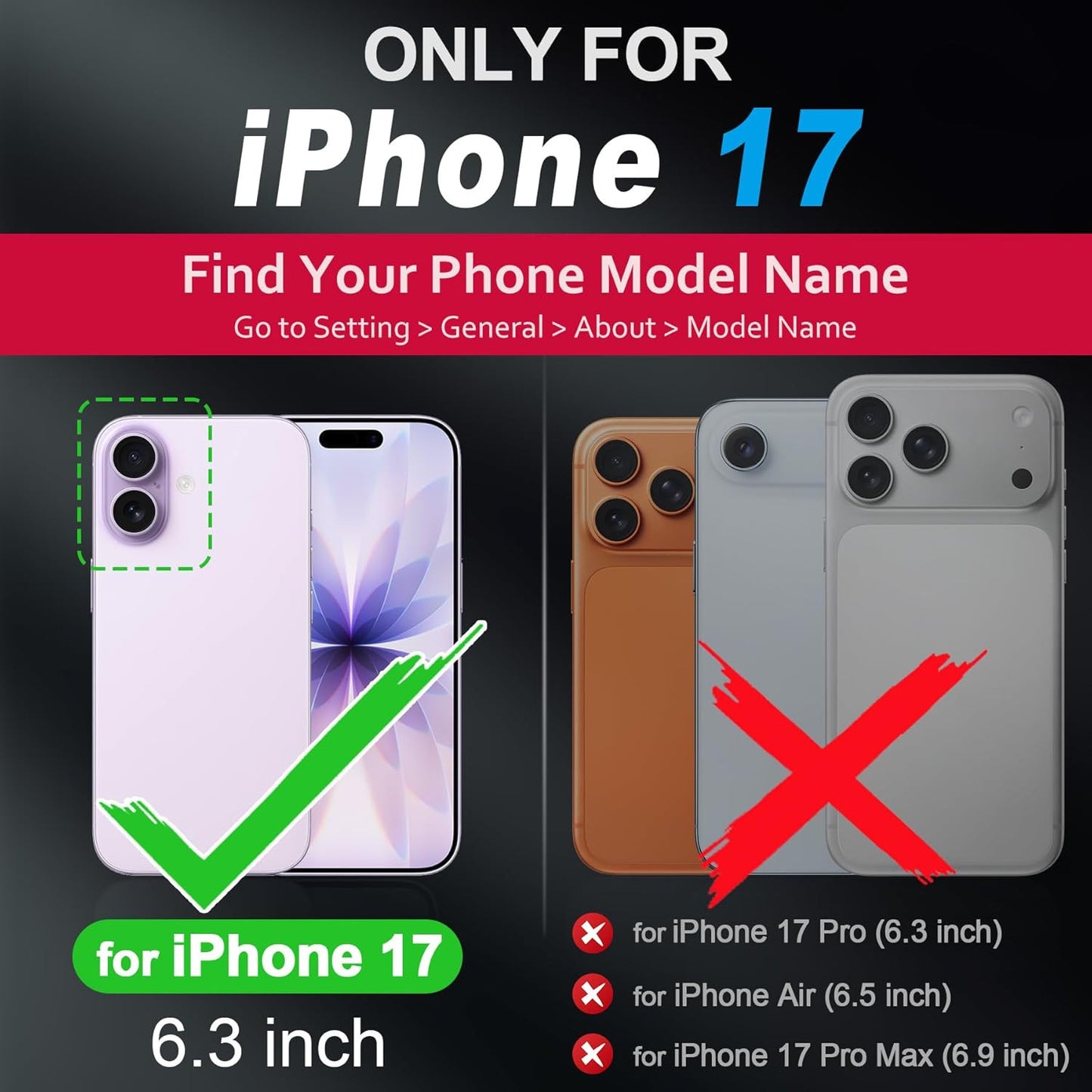 Genuine Leather Case for Iphone 17 6.3" 2025 | Compatible with Magsafe, Camera B