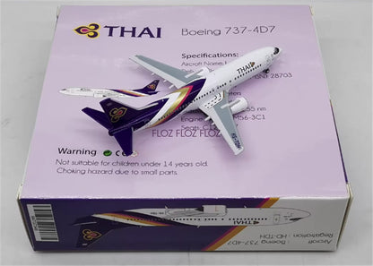 Miniature Model THAI for Boeing B737-400 HS-TDH 1:400 Aircraft Pre-built Model