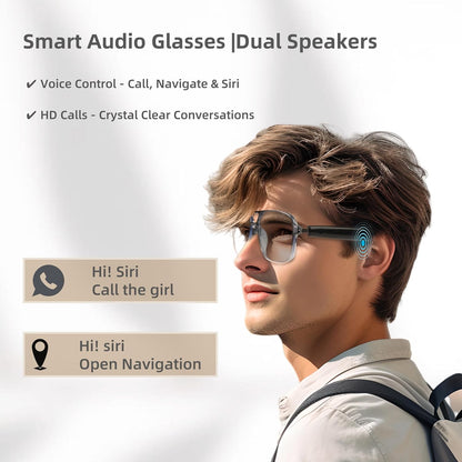 New Fashion Bluetooth Audio Smart Glasses Sunglasses Open Earbuds 2 Speakers