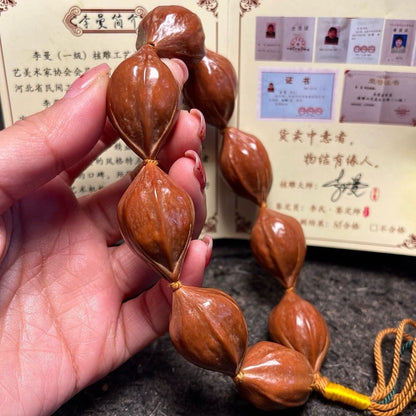 Large Shark Back Olive Nut Bracelet Yipintang Iron Core Plain Wenwan Hand String
