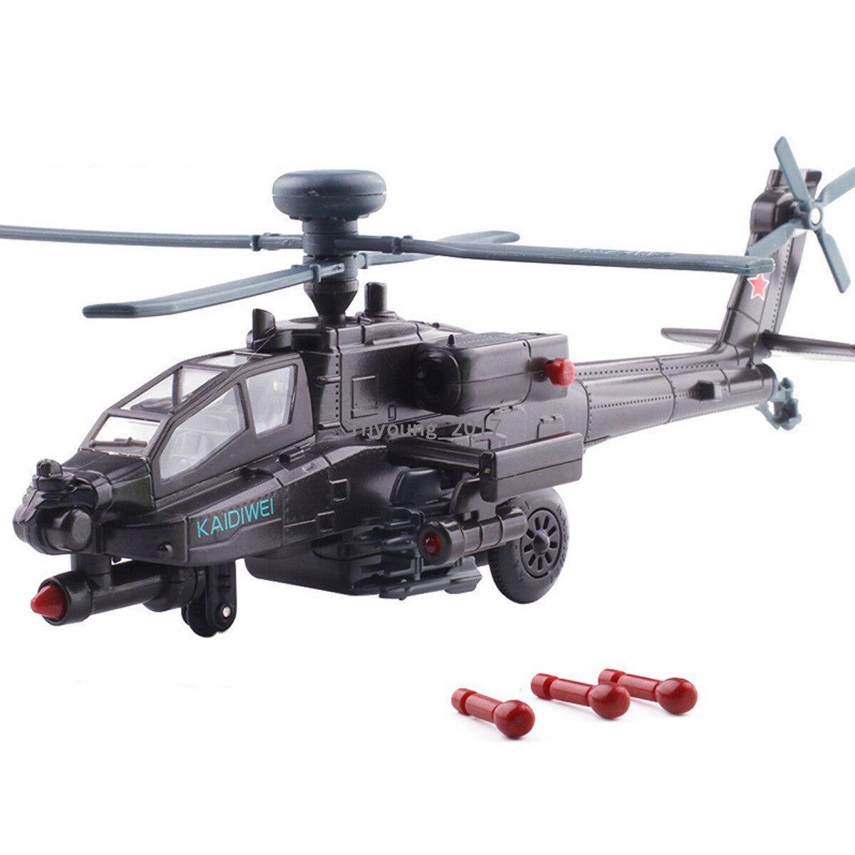 1/64 Boeing AH-64D Apache Helicopter Model Metal Diecast Toy Plane for Kids